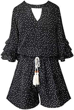 Big Girls Tween Floral Printed Tier Ruffle Sleeves Romper (Many Options) with Pockets, 7-16
