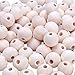 BronaGrand 100pcs 14mm Natural Color Round Ball Wood Spacer Beads Jewelry Findings Charms