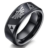 Nanafast 8mm The Legend of Zelda Triforce Ring, Stainless Steel Matte Finished Bands