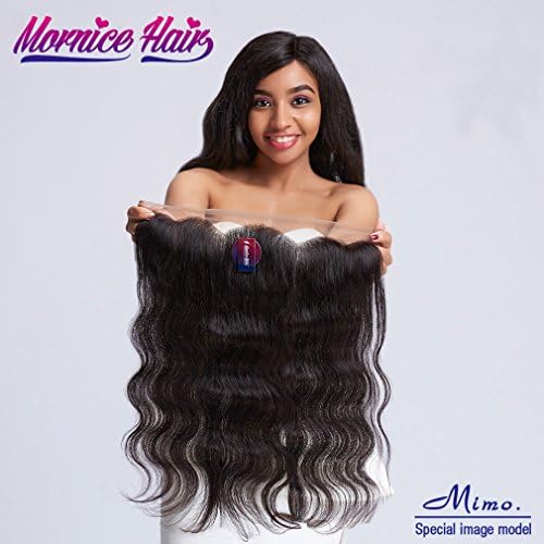 Brazilian 13x4" Body Wave Full Lace Frontal Closure, Mornice Hair 10A Ear To Ear Free Part Top Lace Front With Baby Hair Bleached Knots Natural Black 18 inches