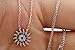Sun Shape Special Design Turkish Evil Eye Handmade 925 Sterling Silver Round Cut Sapphire White Topaz Rhodium Necklace