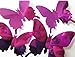 Bigban 12 PC Wall Stickers Decal Butterflies 3D Mirror Wall Art Home Decors (Hot Pink)
