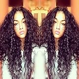 100% Brazilian Virgin Hair Curly Full Lace Human Hair Wigs for Black Women Top Grade 130% Density Glueless Lace Wig (20inch)
