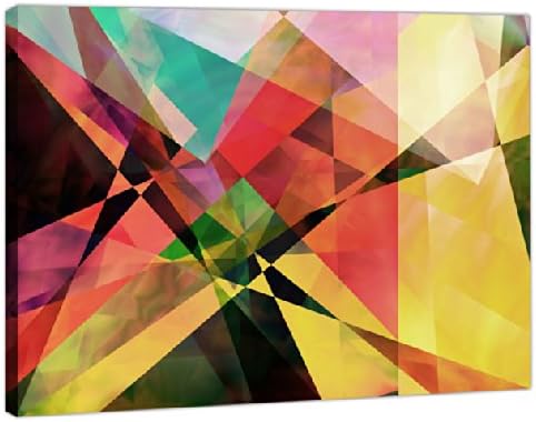 Canvas Art Picture - Geometric Paperlike Abstract Background + A1 Single Panel - Size 77cm x 52cm - Stapled onto Timber frames, ready to hang - Exclusive Art by Fluffy Cloud Design