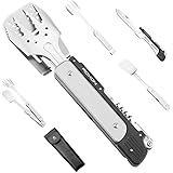 Roxon S601 6 in 1 MBT3 Foldable Grill Utensils Set Grilling Tongs for Backyard Barbecue and Camping