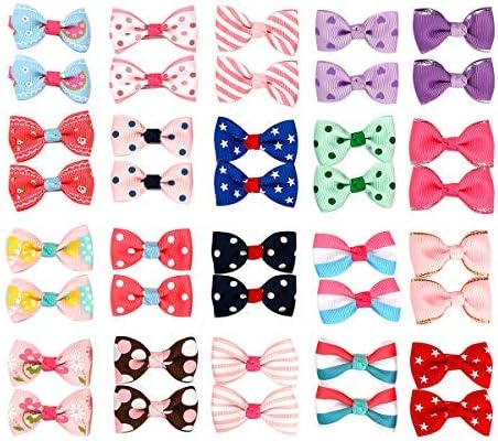 40 pcs 1.8" Baby Accessories Ribbon Hair Bow Clips Printed Pattern Barrettes Hairpins Hair Accessories for Girl Teens Kids Babies Toddlers（20 Pairs）