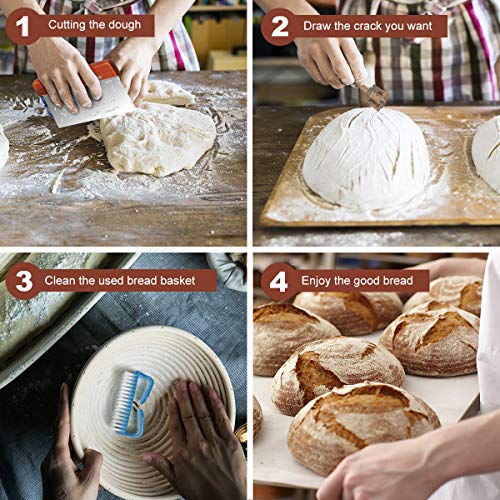 Bread Proofing Basket Set, Dough Gifts for Bakers Bread Tools with