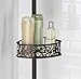 mDesign Bathroom Shower Storage Constant Tension Corner Pole Caddy - Adjustable Height, 4 Positionable Baskets - for Organizing and Containing Hand Soap, Body Wash, Wash Cloths, Razors - Bronze