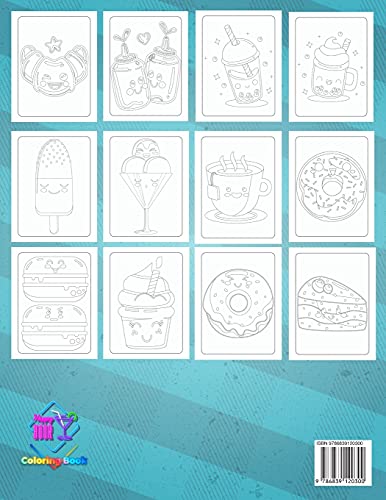 The Big Kawaii Food Coloring Book: It's picnic time +75 Adorable And Sweet Food Coloring Pages - Super Cute Food Coloring Book For Adults And Kids of All Ages 1