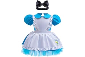 IZKIZF Baby Girls Snow White Belle Sofia Birthday Princess Christmas Halloween Costume Bodysuit Romper Tutu Dress w/Headband