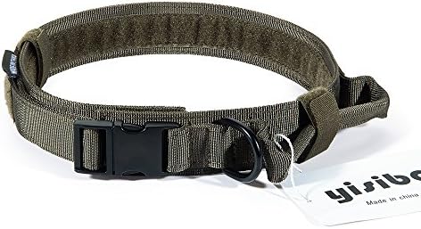 yisibo Tactical Dog Collar with Control Handle,Hook and Loop Panel for Dog ID Patch