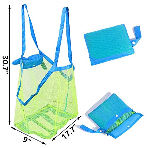 beach sand toy bag Extra Large Mesh Beach Bags 2 Pack Sand Toys Tote