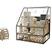 Home Décor Accents Display Clear Glass&Brass Metal Mirror Storage for Jewelry/Cosmetic/Makeup/Organizer Drawers with Lid Non-acrylic Individual Use Stackable Case