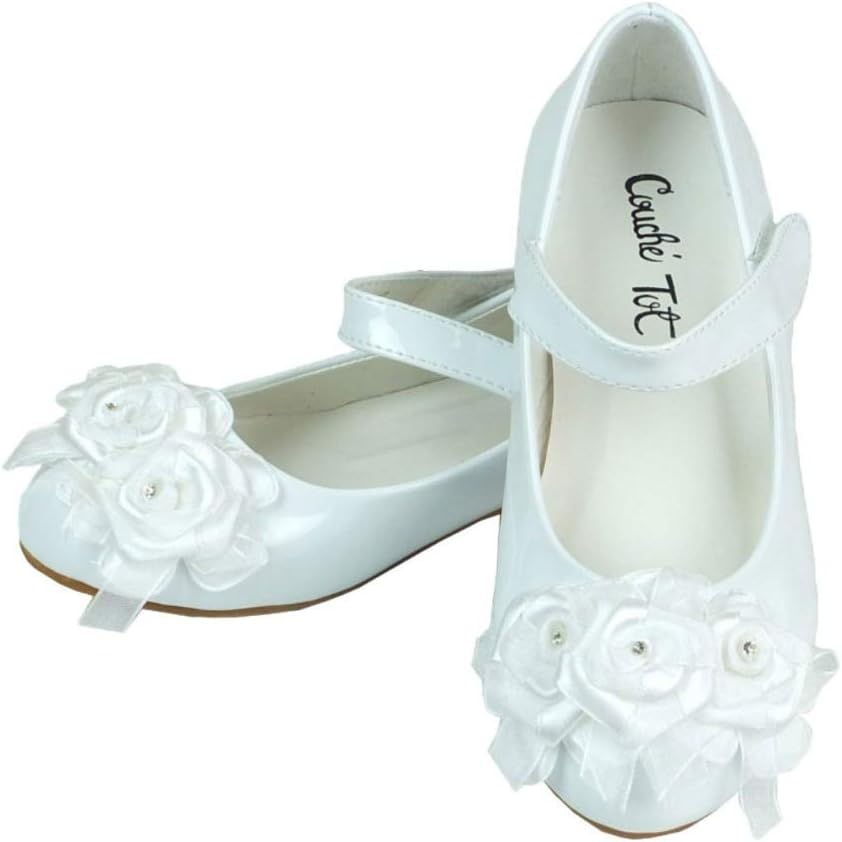 Flower Girls White Formal Special Occasion Shoes, Party Wedding Communion Ballet Flats