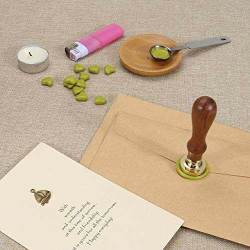 Mornajina Cactus Wax Seal Stamp, Vintage Retro Brass Head Wooden Handle Removable Sealing Stamp (Cactus) - Thumbnail 6