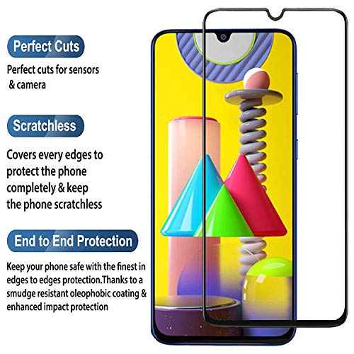 JGD PRODUCTS® Edge to Edge Tempered Glass Screen Protector for Samsung Galaxy M31/M21/M30S/M30/A20/A30 with Installation