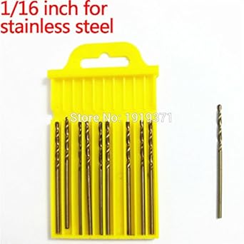 Generic 10 Pcs DIN338 HSS Mini Carbide 1/16 inch Stainless Steel Twist Drill Bit
