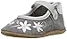 Robeez Girls' Mary Jane Soft Soles, Cool Water Grey 12-18 Months M US Infant