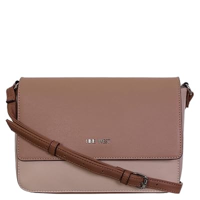 Nine West Calandra Mini Flap Crossbody Bag - Adjustable Leather Strap, PVC, Minimalist Purse