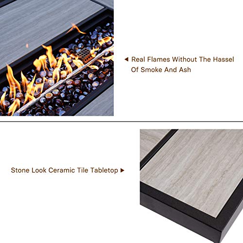 Grand patio Outdoor Propane Fire Pit Table with Cover/Lid for Patio, 43