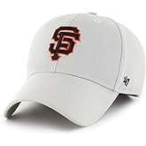 47 Brand MLB Gray Team Color Primary Logo MVP Adjustable Structure Baseball Cap Hat, Adult One Size Fits All