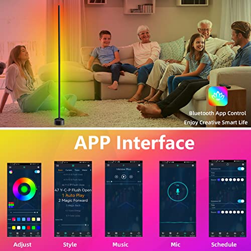 Probapro Corner Floor Lamp, 55'' RGB LED Floor Light for Bedroom, Color