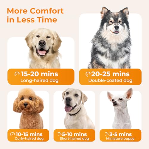 Pecute Poodle Dog Pulser with Hot and Cold Cycle Modes, Dog Hair Dryer, Professional Dog Blower, Adjustable Speed and Temperature, 4 Nozzles
