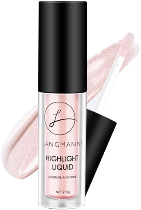 Moreauty Glow Liquid Highlighter Shimmer Face Contouring Makeup Concealer Illuminating Bronzer Cosmetic(Soft Pink)