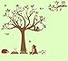 HH Baby Boutique Nursery Owl Wall Decal, Teddy Bear, Turtle, Frog Wall Decals, Nursery Animal Wall Decals, Nursery Tree Wall Decal XL