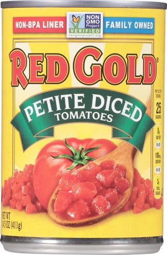 RED GOLD PETITE DICED TOMATOES, 14.5 OUNCE