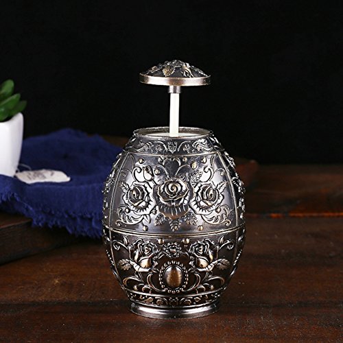THEE Push Style Retro Bronze Automatic Toothpick Holder Container
