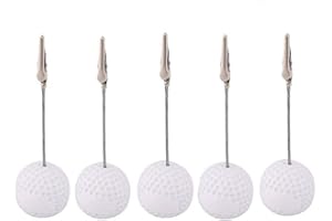SENOVER Golf Ball Shaped Table Number Holder Name Place Card Holder Memo Clip Holder Stand Note Holder Pictures Card Paper Menu Clip