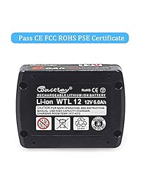 TenMore   Batería M12 de 12 V 6,0 Ah para herramientas Milwaukee XC 48 11 2401 48 11 2440 48 11 2460 de 12 V (6000 mAh)