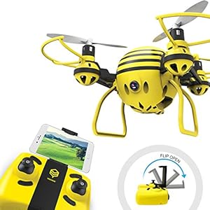 HASAKEE FPV RC Drone with HD WiFi Camera Live Video RC Quadcopter with Altitude Hold, App Control, Headless Mode & One Key Return, Mini Quadcopter Drone for Kids & Beginners, Yellow
