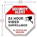 Video Surveillance Sign Outdoor | No Trespassing Glow-in-the-Dark Large Warning Sign | 12