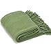 BATTILO HOME Green Throw Blanket for Couch, Decorative Green Blanket for Bedroom, Soft Warm Green Blanket with Tassels, 50