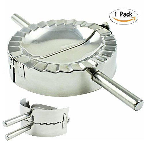 Home Servz Food Grade 304 Stainless Steel Ravioli Maker Pierogi Dumpling Mold - Dough Press Cutter - Pie Crimper Kitchen Wrapper Pastry Tool(5 inch)