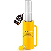 NEWTRY 10T Long Stroke 6" Hydraulic Ram Jack, Porta Power with Auto Retract | Portable Industrial Tool For Lifting &amp; Pushing, Durable Steel Construction