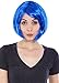 Simplicity Women's Costume Party Short Straight Bob Full Hair Wig, Blue