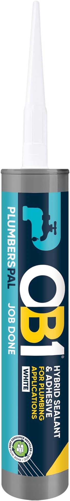 OB1 PlumbersPal White Sanitary Sealant & Adhesive - Mould Resistant - 290ml