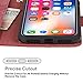 Arae Case for iPhone X/Xs, Premium PU Leather Wallet Case [Wrist Straps] Flip Folio [Kickstand Feature] with ID&Credit Card Pockets for iPhone X (2017) / Xs (2018) 5.8 inch (Wine red)