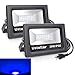 Ustellar 2 Pack 30W Blue LED Flood Light, IP66 Waterproof, 2100lm, Outdoor Floodlight Landscape Wall Washer Light for Christmas Decoration Garden Yard Lawn, Stage Lighting with US 3-Plug
