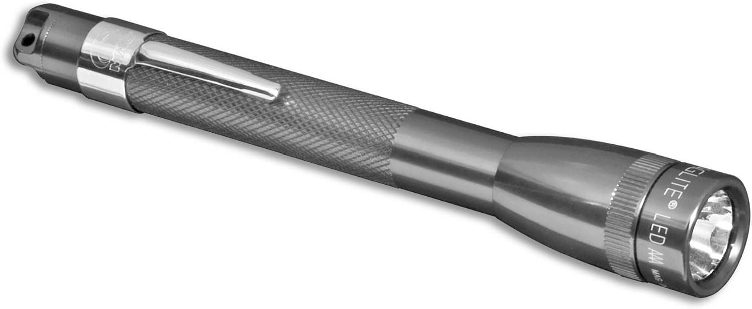 Maglite Mini AAA 2 Cell LED Flashlight Blister Pack - Grey