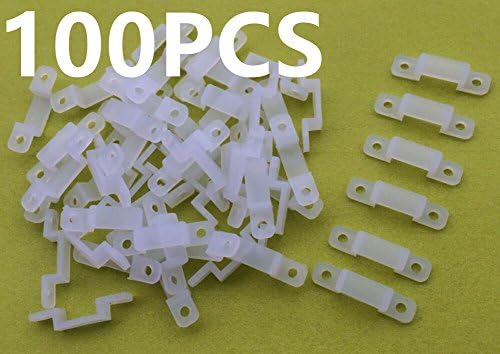 Homeboo 100pcs led light stip Silicon Clip for Fixing 3528 5050 5630 300 LED 5M 16.4FT RGB Single Color LED Strip lights