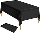 ELECLAND Black Plastic Table Cover 137 x 274 cm Rectangle Tablecloth