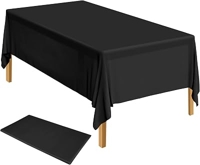 ELECLAND Black Plastic Table Cover 137 x 274 cm Rectangle Tablecloth