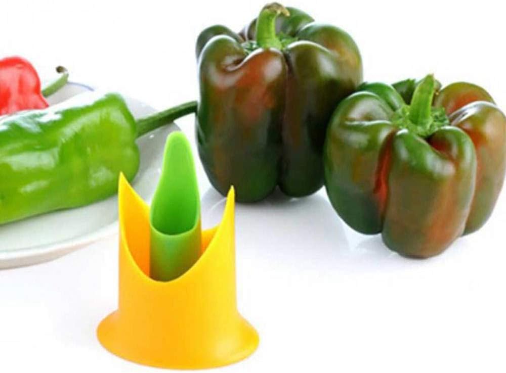 Green Pepper Corer Tool Jalapeno Pepper Corer Seed Remover Core Deseeder To Peel Slice Off Bell Banana Stainless Steel Chili Tops Cooking Accessories Kitchen Tool Gadgets Set Fruit Vegetable Tools Kitchen