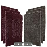 Canopus - 3M Scotch Brite Pads - Scouring Hand Pads to Scuff, Grey and Red (3+3)