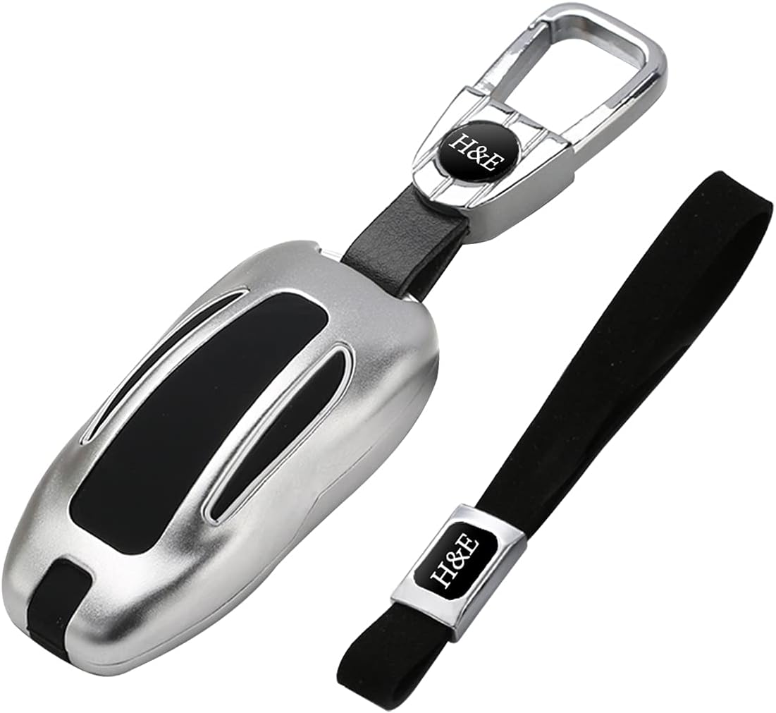 Keyrings Collectables Car Key Case Alumium Alloy Hard Shell Keychain Styling Holder For Tesla Model X