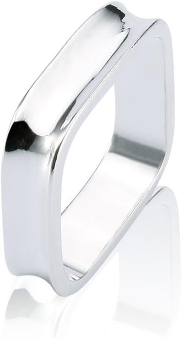XFH New Fashion 925 Sterling Silver Plated Square Rings for Women & Man